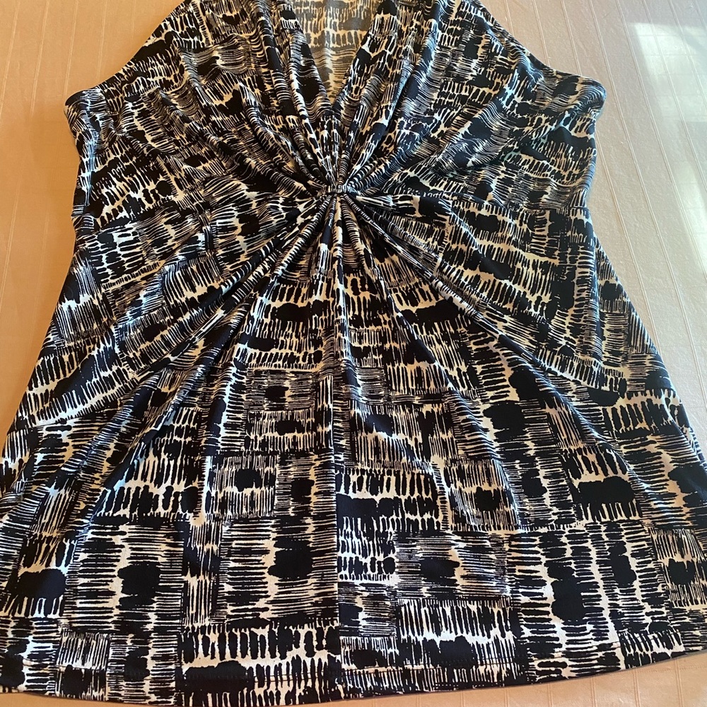 Women’s summer sleeveless gathered top.